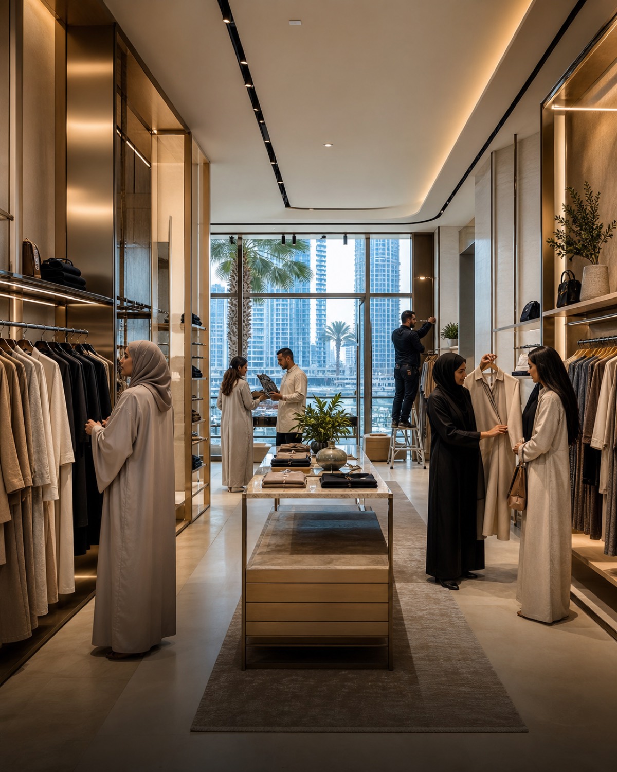 Concept visual of a flagship retail store interior in Dubai Marina