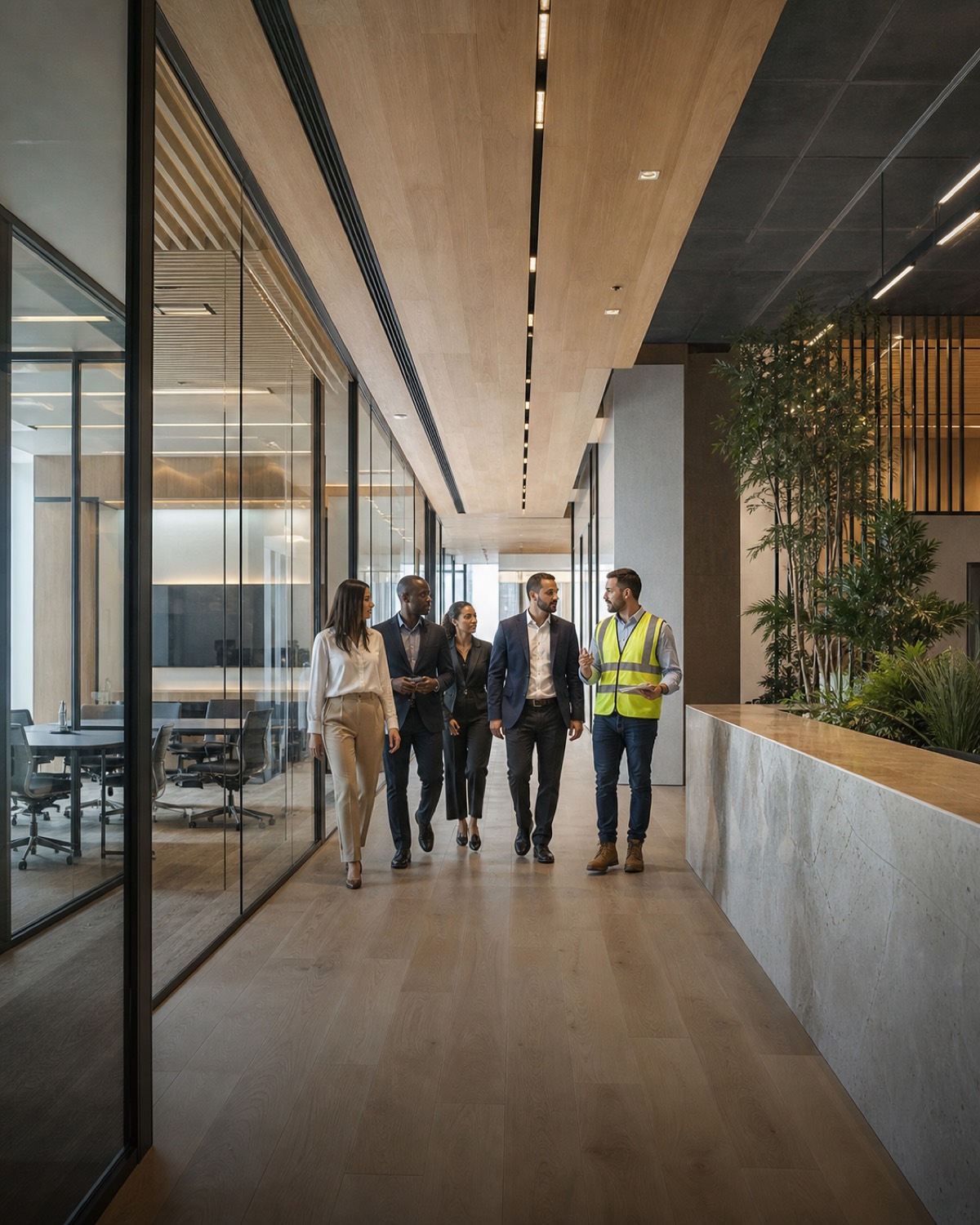 Concept visual of a corporate headquarters fit-out in DIFC
